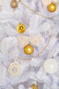 Fashion Christmas tree, white with gold balls Royalty Free Stock Photo