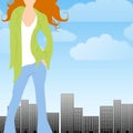 Fashion City Caucasian Woman Royalty Free Stock Photo