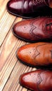 Fashion classical polished men`s brown oxford brogues.top view.