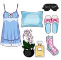 Fashion Clip Art Set - Pajama Collection fashion set Royalty Free Stock Photo