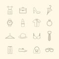 Fashion and clothes accessories icons