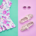 Fashion. Clothes Accessories Set. Outfit. Minimal Royalty Free Stock Photo