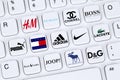 Fashion clothes brands like Adidas, Puma, Nike, Primark, Abercro