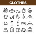 Fashion And Clothes Collection Icons Set Vector Royalty Free Stock Photo