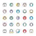 Fashion and Clothes Cool Vector Icons 8 Royalty Free Stock Photo