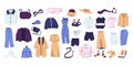 Fashion clothes set flat style illustration vector design Royalty Free Stock Photo