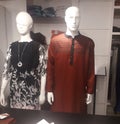 Fashion clothing display on male and female mannequin