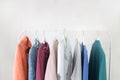 Fashion clothing on hangers at the showroom. Small business. Royalty Free Stock Photo