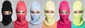 Fashion collage. beautiful girls in balaclava. Hat style