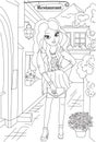 Fashion coloring book page.