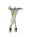 Fashion concept vector illustration. Female legs in heels and garters.