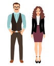 Fashion couple in business clothes