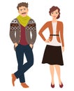 Fashion couple in casual clothes Royalty Free Stock Photo