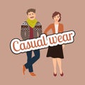 Fashion couple in casual wear style