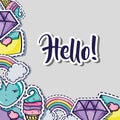 Fashion cute patch background design