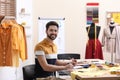 Fashion designer creating new clothes Royalty Free Stock Photo