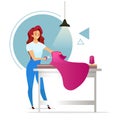 Fashion designer flat color vector illustration