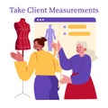 Fashion Designer Taking Client Measurements Royalty Free Stock Photo