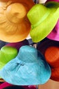 FASHION- Display of Colorful Sun Hats in France Royalty Free Stock Photo