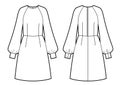 Fashion drawing of the romantic dress