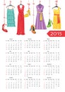 Fashion European calendar .Colorful women's party