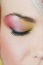 Fashion eye make-up with bright eyeshadow - macro shoot Royalty Free Stock Photo