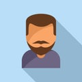 Fashion facial goatee icon flat vector. Model character