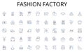 Fashion factory line icons collection. Chance, Randomization, Variance, Coin, Dice, Permutation, Combination vector and Royalty Free Stock Photo