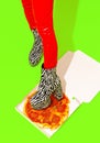 Fashion Fast Foot creative design. Minimal art. Pizza addict. Food porn concept