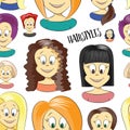 Fashion female avatars. Hairstyles pattern Royalty Free Stock Photo