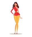 Fashion Figure in Red and Yellow