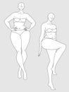 Plus Size 10 Heads Fashion Figure Templates