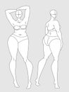 Plus Size Fashion Figure Templates Royalty Free Stock Photo