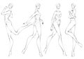 Fashion figure ten heads design template croquis