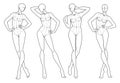 Fashion figure templates croquis front view