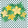 Fashion floral polka card, vector