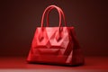 Fashion forward red bag in a dynamic origami style 3D rendering