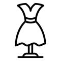 Fashion french dress icon, outline style