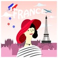 Fashion French woman poster