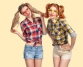 Fashion Funny girl Crazy Having Fun. Smiling Nerd Royalty Free Stock Photo