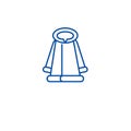 Fashion fur coat line icon concept. Fashion fur coat flat vector symbol, sign, outline illustration.