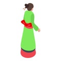 Fashion geisha icon isometric vector. Female art Royalty Free Stock Photo