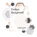 Fashion geometric background. Bronze color hexagon background.