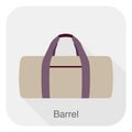 Fashion girl`s bag series, vector illustration, barrel bag