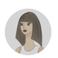 Girl`s cute face in vector