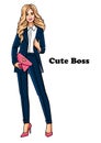 Fashion girl in suit Royalty Free Stock Photo