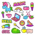 Fashion Girls Badges, Patches, Stickers - Rainbow