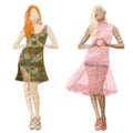 Fashion girls illustration set Royalty Free Stock Photo