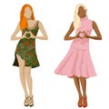 Fashion girls illustration set Royalty Free Stock Photo