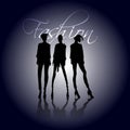 Silhouettes Fashion girls. Fashion illustration. Silhouettes fashion models